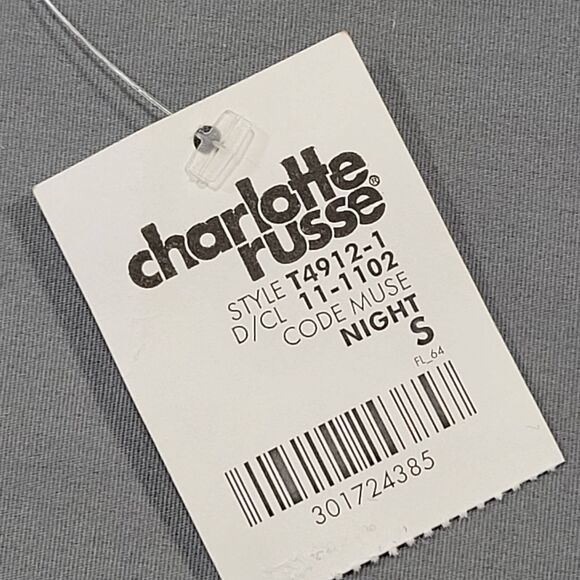 Charlotte Russe Black Floral Shirt NEW Long Sleeves Sheer Crop Blouse Women's S - Picture 5 of 9